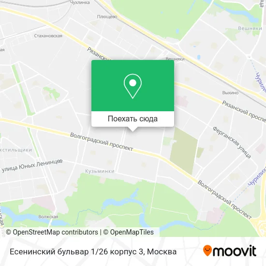 Карта Есенинский бульвар 1 / 26 корпус 3