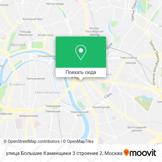 Карта улица Большие Каменщики 3 строение 2