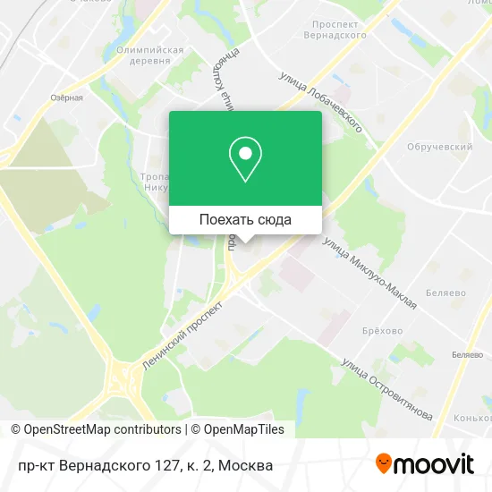 Карта пр-кт Вернадского 127, к. 2