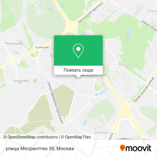 Карта улица Мосрентген 30