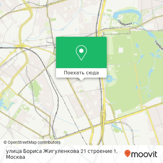 Карта улица Бориса Жигуленкова 21 строение 1