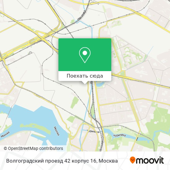 Карта Волгоградский проезд 42 корпус 16