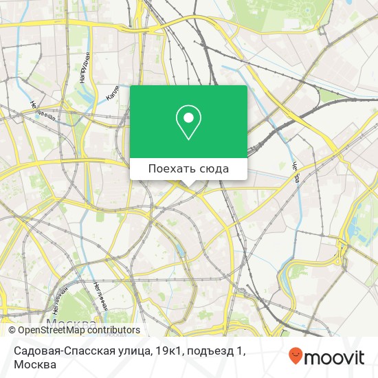 Карта Садовая-Спасская улица, 19к1, подъезд 1