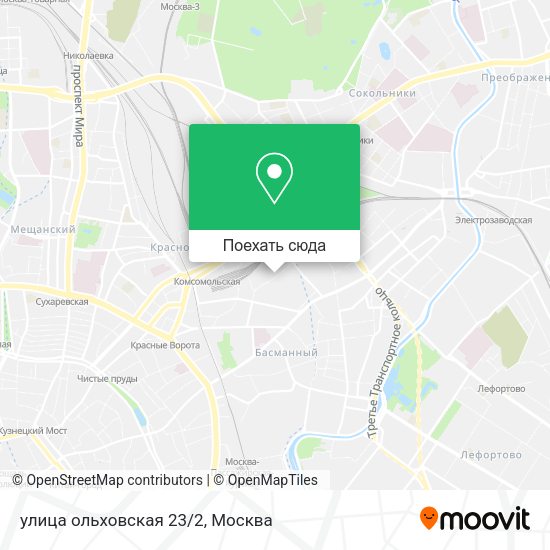Карта улица ольховская 23/2