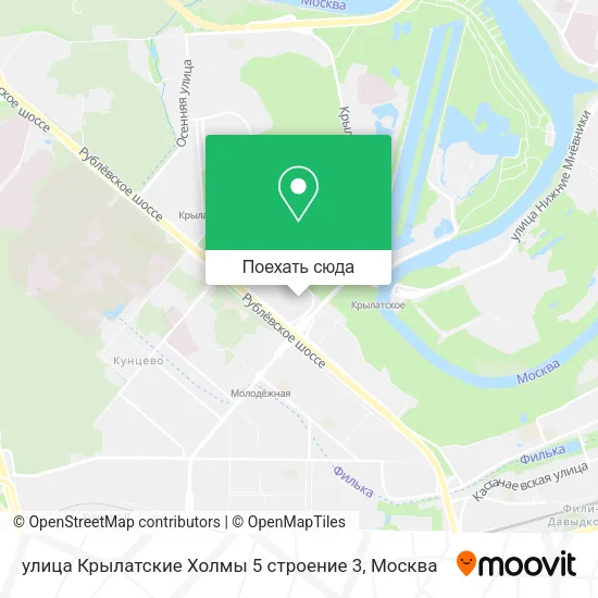 Карта улица Крылатские Холмы 5 строение 3