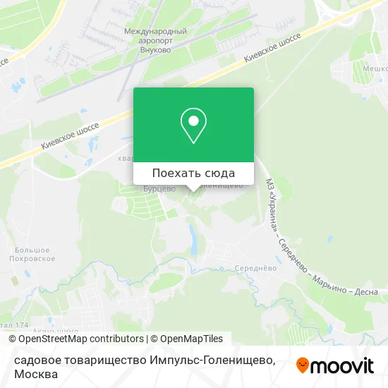 Карта садовое товарищество Импульс-Голенищево