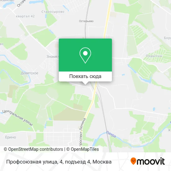 Карта Профсоюзная улица, 4, подъезд 4