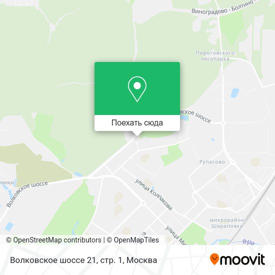 Карта Волковское шоссе 21, стр. 1