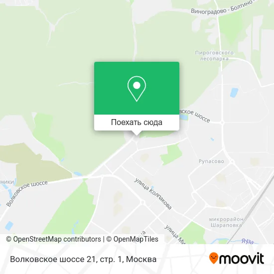 Карта Волковское шоссе 21, стр. 1