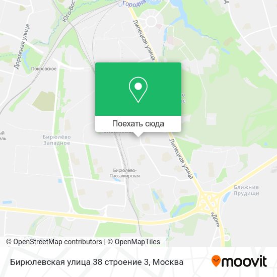 Карта Бирюлевская улица 38 строение 3