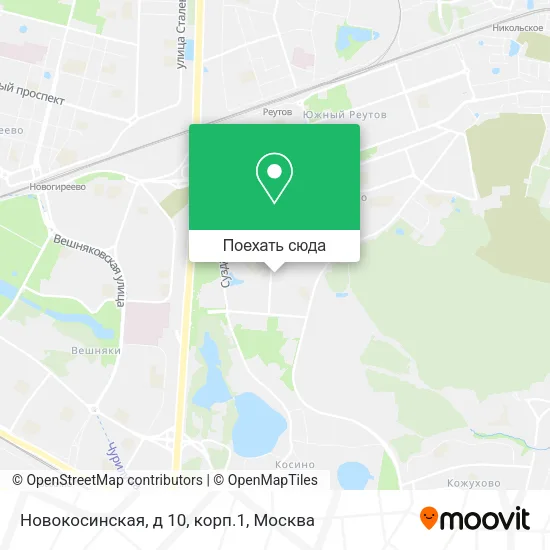 Карта Новокосинская, д 10, корп.1