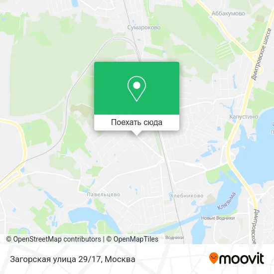 Карта Загорская улица 29/17