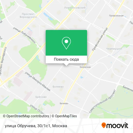 Карта улица Обручева, 30/1с1