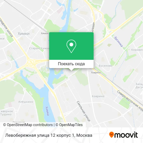 Карта Левобережная улица 12 корпус 1