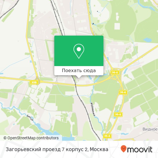 Карта Загорьевский проезд 7 корпус 2
