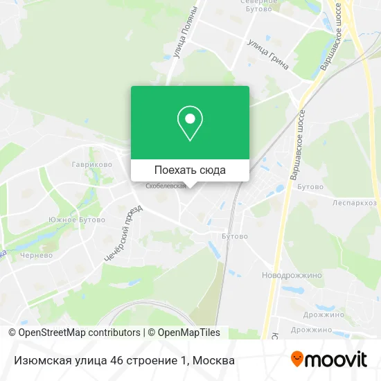 Карта Изюмская улица 46 строение 1