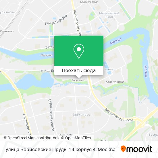 Карта улица Борисовские Пруды 14 корпус 4