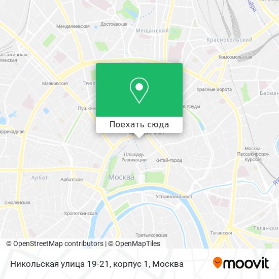 Карта Никольская улица 19-21, корпус 1