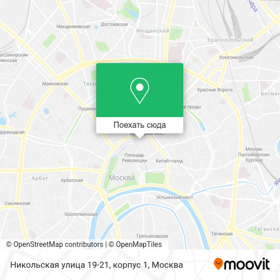 Карта Никольская улица 19-21, корпус 1