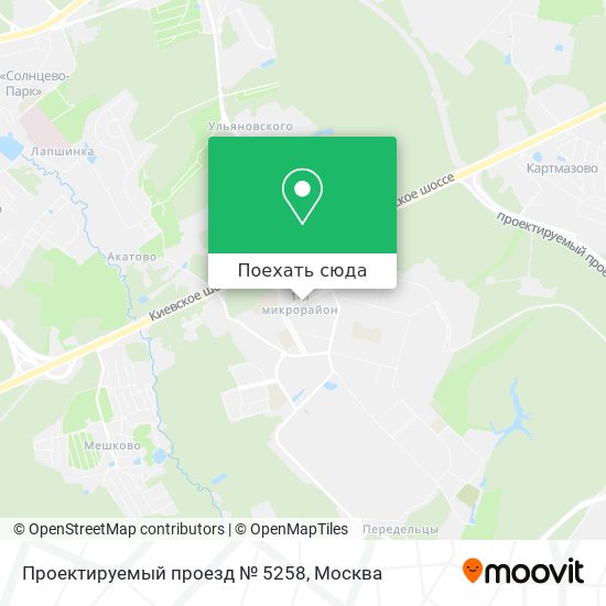 Карта Проектируемый проезд № 5258