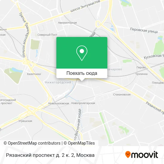 Карта Рязанский проспект д. 2 к. 2