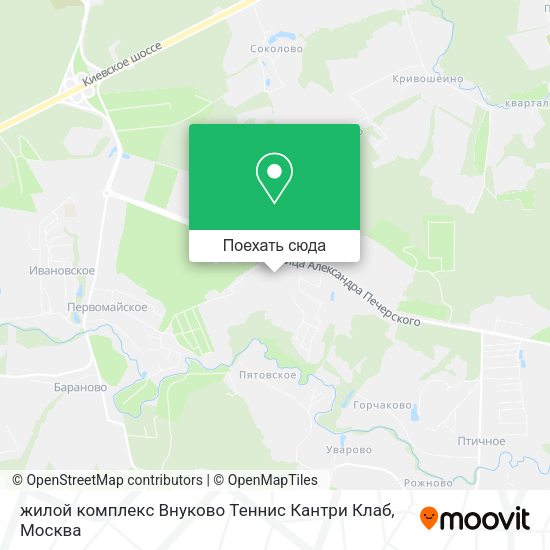 Карта жилой комплекс Внуково Теннис Кантри Клаб