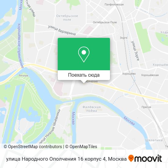 Карта улица Народного Ополчения 16 корпус 4