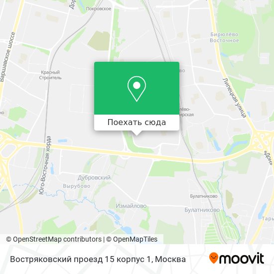 Карта Востряковский проезд 15 корпус 1