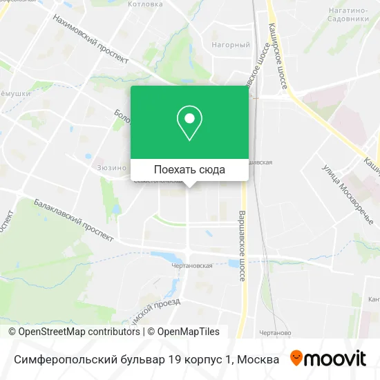 Карта Симферопольский бульвар 19 корпус 1
