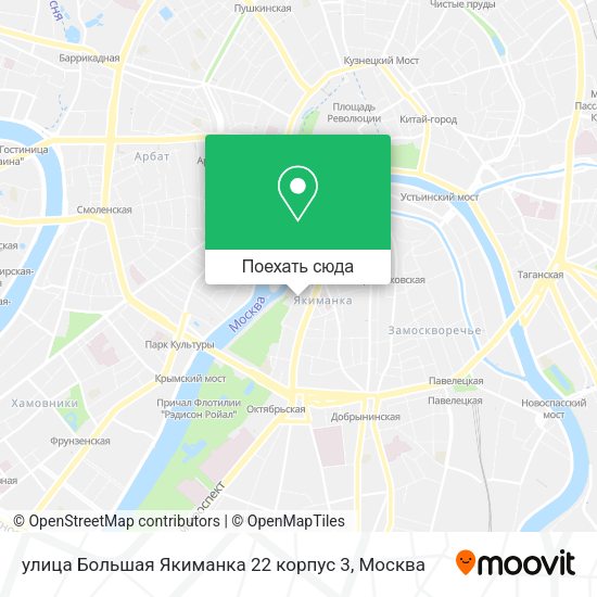 Карта улица Большая Якиманка 22 корпус 3