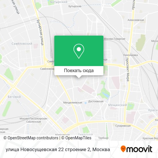 Карта улица Новосущевская 22 строение 2