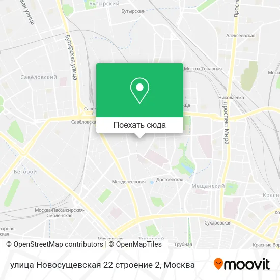 Карта улица Новосущевская 22 строение 2