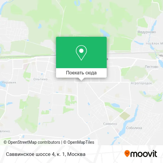 Карта Саввинское шоссе 4, к. 1