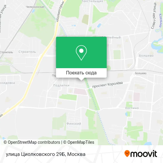 Карта улица Циолковского 29Б