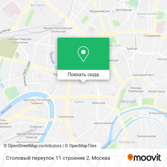 Карта Столовый переулок 11 строение 2