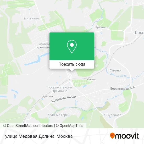 Карта улица Медовая Долина
