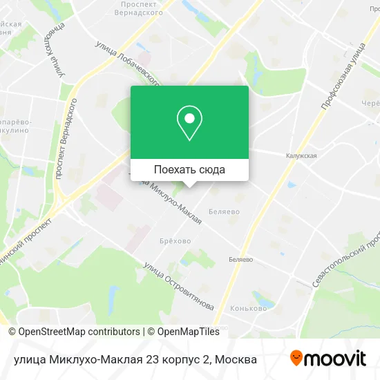 Карта улица Миклухо-Маклая 23 корпус 2