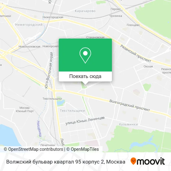 Карта Волжский бульвар квартал 95 корпус 2