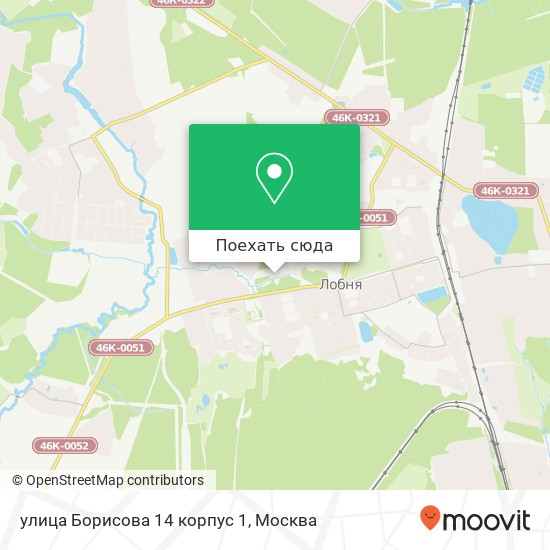 Карта улица Борисова 14 корпус 1