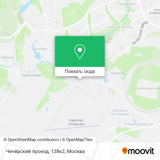 Карта Чечёрский проезд, 128к2
