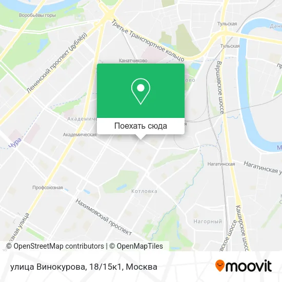 Карта улица Винокурова, 18/15к1