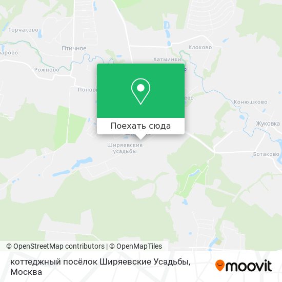 Карта коттеджный посёлок Ширяевские Усадьбы