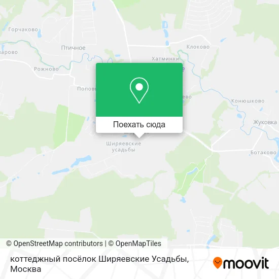 Карта коттеджный посёлок Ширяевские Усадьбы
