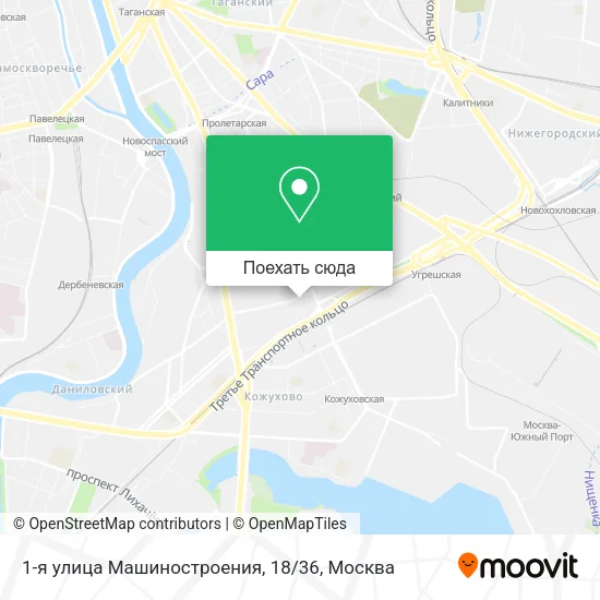 Карта 1-я улица Машиностроения, 18 / 36