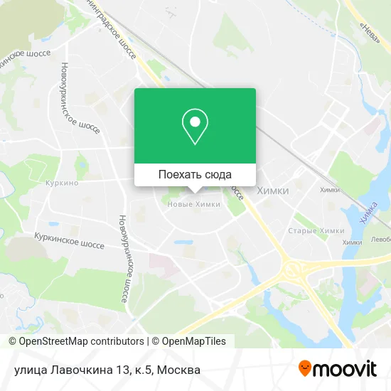 Карта улица Лавочкина 13, к.5