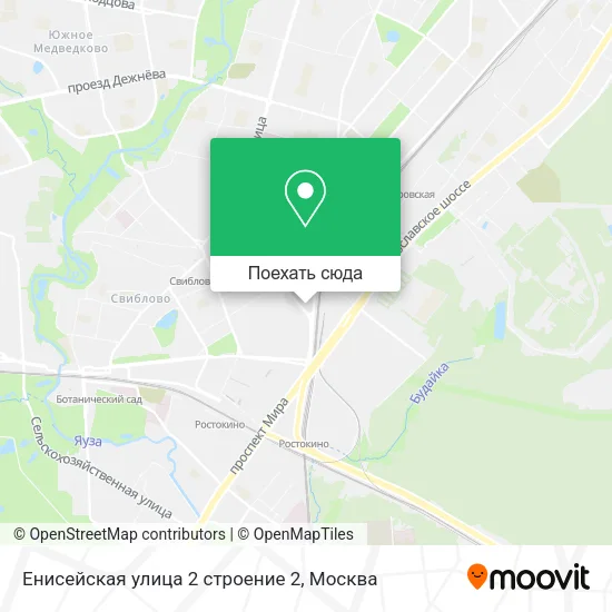 Карта Енисейская улица 2 строение 2
