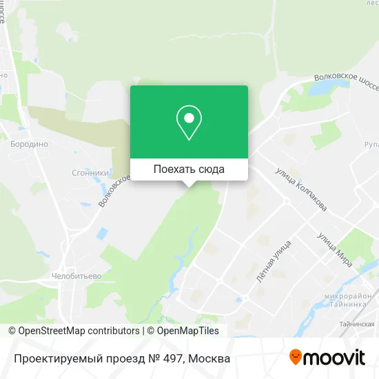 Карта Проектируемый проезд № 497