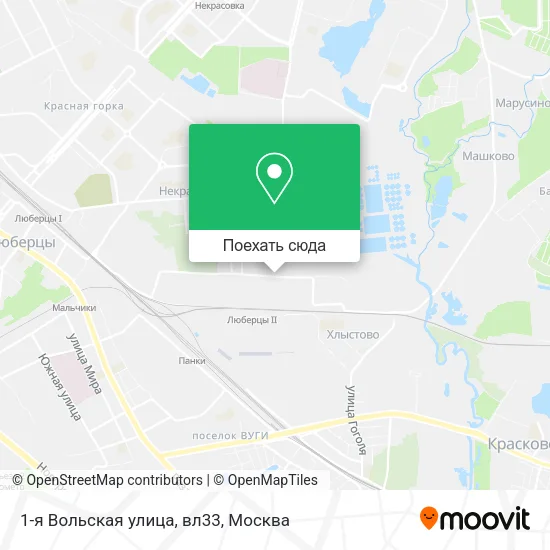 Карта 1-я Вольская улица, вл33