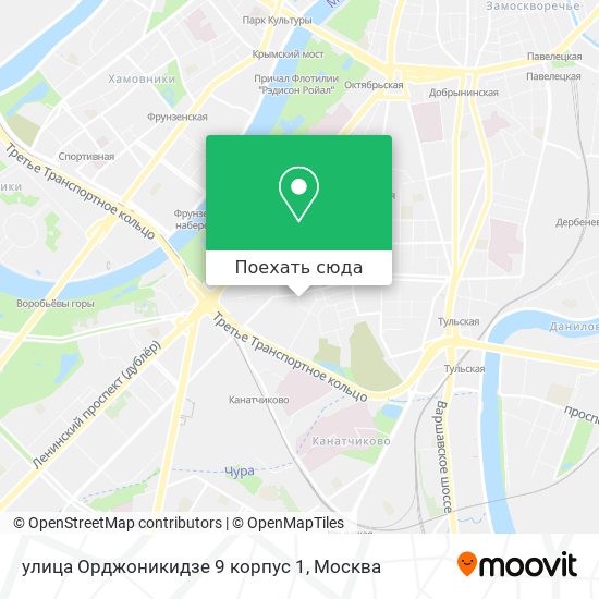 Карта улица Орджоникидзе 9 корпус 1