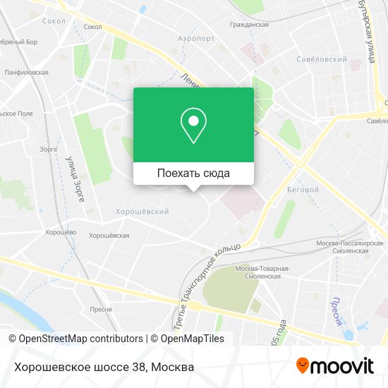 Карта Хорошевское шоссе 38